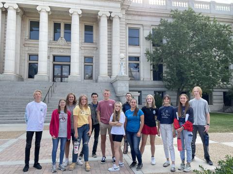 ALC students in front of the Provo Courthouse