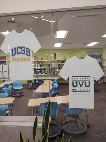 t-shirts with College logo