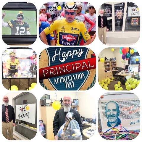 collage of principal Peery