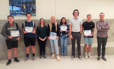 students of month with teachers