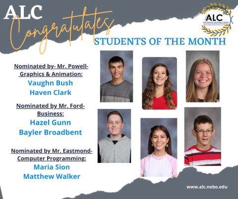 Poster showing all students of the month